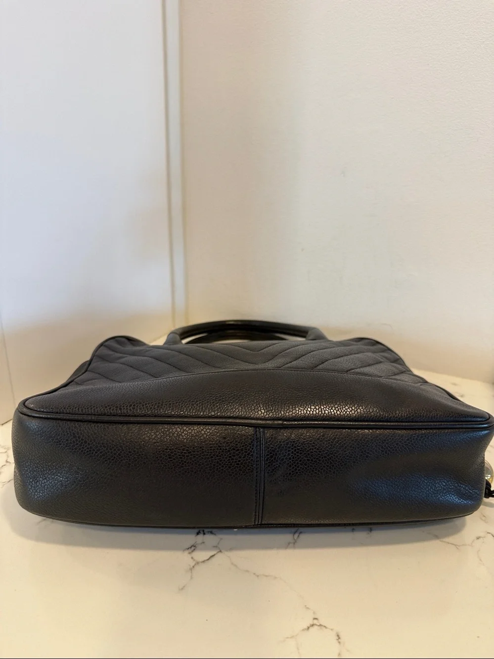 Chanel V Stitch Caviar Leather Bag